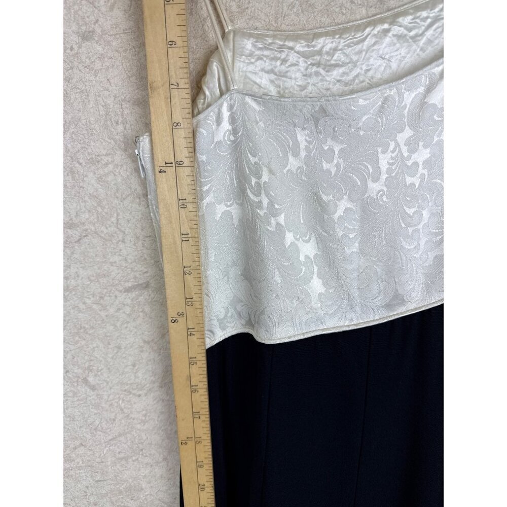 Scott McClintock Women's Dress Vintage Black White One Shoulder Gown Size 4 USA - Picture 7 of 10